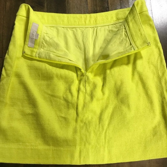 LOFT Women’s Tweed Bright Yellow/Green Skirt 4 - Picture 5 of 8